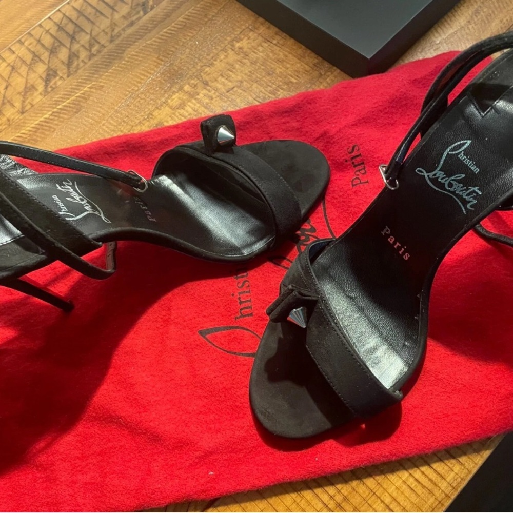 Christian Louboutin Black Suede Heels - Picture 3 of 9